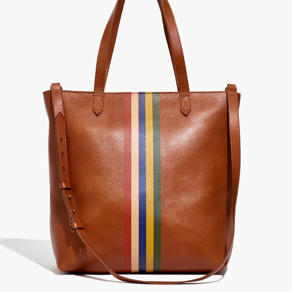 MADEWELL THE ZIP-TOP MEDIUM TRANSPORT TOTE: RAINBOW STRIPE EDITION NWT - Picture 8 of 8